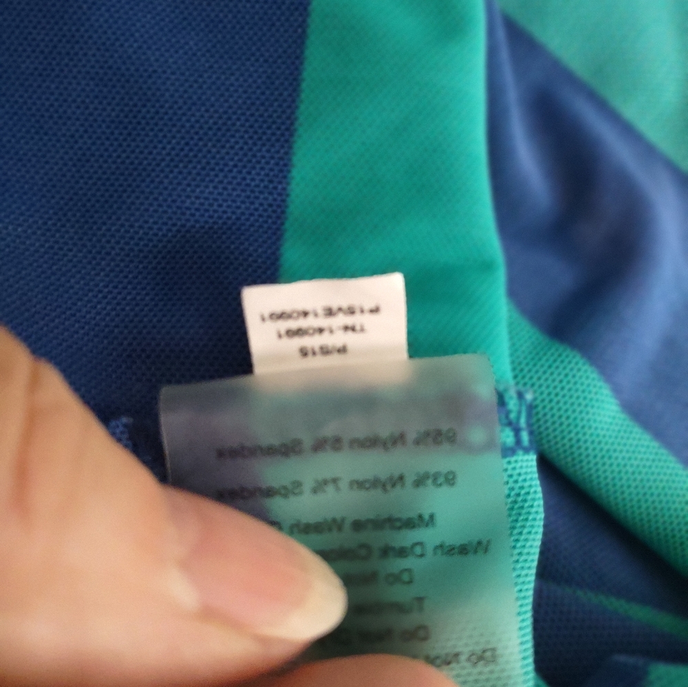 Title Nine Swimsuit Cover Up Size Small Beach Hooded Dress Turquoise/Blue Stripe - Picture 8 of 11